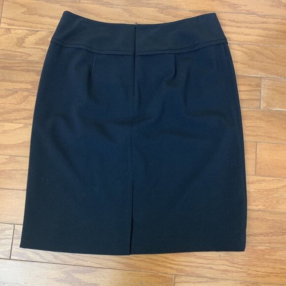 Amanda Smith pencil skirt SZ 12 Black with tiny bow accent at waist - Picture 3 of 6